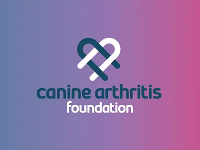 Canine Arthritis Foundation Monogram brand ca canine arthritis dog heart logo monogram pink purple vet