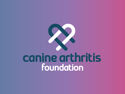Canine Arthritis Foundation Monogram brand ca canine arthritis dog heart logo monogram pink purple vet