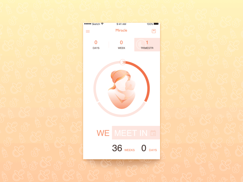 Miracle animation app cadabra flat illustration ios light mobile pregnancy reminder ui ux