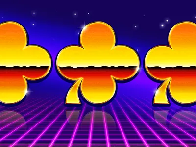 Slot Machine Game Symbols 80s casino eighties game illustration las vegas neon slot machine symbol vector