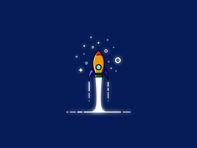 Trip on spaceship rocket space spaceship stars vector