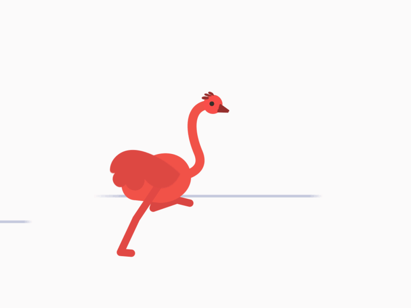 Ostrich running! aftereffects animation cycle dribbble gif loop motion motiondesign motiongraphics run run cycle