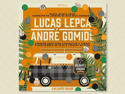 Poster for The Flying Irish car fern gig gold irish kombi plants poster show