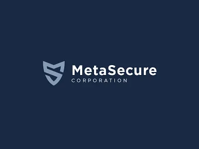 Meta Secure Logo blue company corporate corporation grey logo secure security shield software