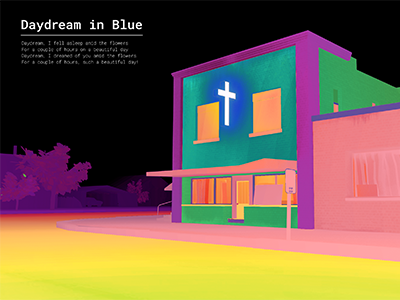 Daydream In Blue 3d color jesus monospace street