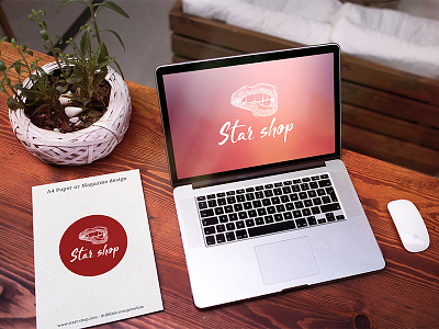 Star shop design flat icon illustration logo macbook minimal site ui ux vector