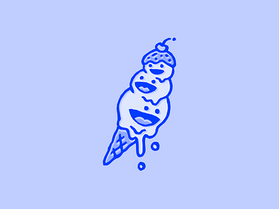 Ice Cream cherry cone dessert dude food dude guy ice cream illustration smile