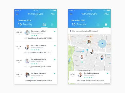 Doctor Appointment ios ui design
