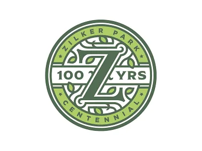 Zilker Park 100 Year Anniversary Logo anniversary austin badge centennial identity logo mark nature park texas z zilker