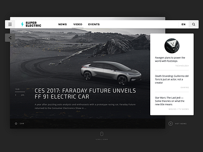 Super Electric | Concept black button clean concept design flat interface minimal ui ux web white