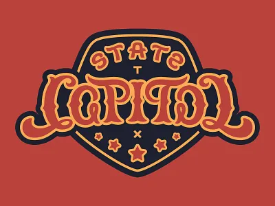 State Capitol Reflection Ambigram illusion letters optical script type typography words