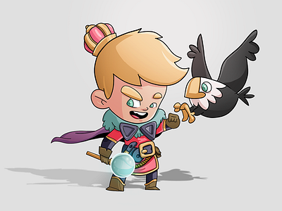 The King and his Eagle animal chibi eagle illustration king knight