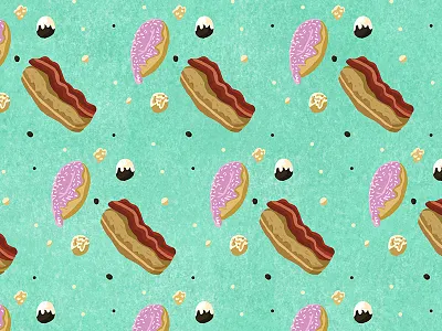 mmmmmm Donuts bacon color donut food illustration maple bacon bar pattern sugar sweet