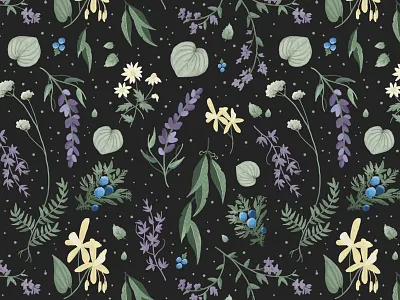 Sleepy Pattern design floral flower graphic design illustration packaging painting pattern photoshop sheet sleep