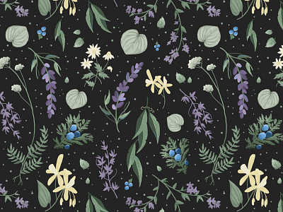 Sleepy Pattern design floral flower graphic design illustration packaging painting pattern photoshop sheet sleep