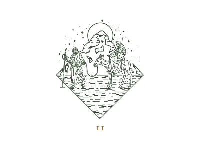 II art christmas design illustration mary scene series