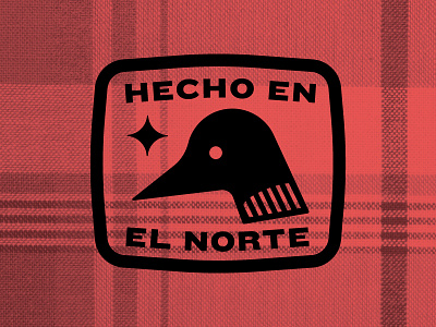 Hecho badge hecho lockup logo loon made minnesota north plaid spanish stamp star