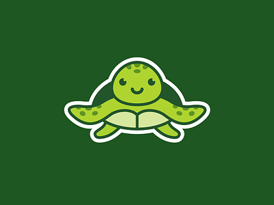 Sea Turtle - Opt 1 brand branding character mascot clothing apparel cute cartoon fun funny illustrative illustration kid children logo identity reptile animal sea ocean sea turtle sticker shirt