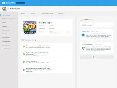 Game Management System Design experience internal software tool ui ux web