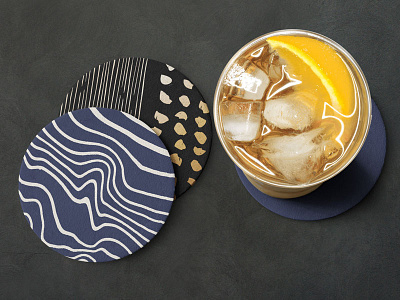 Coasters branding coasters illustration sumi suminagashi