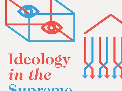 Ideology eye icon politics red white and blue vector