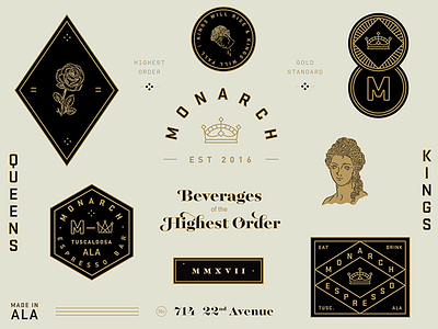 Monarch Brand elements alabama coffee identity monarch system tuscaloosa