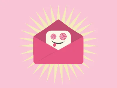 HELLO DRIBBBLE character debut drafted first shot invite thank you weird