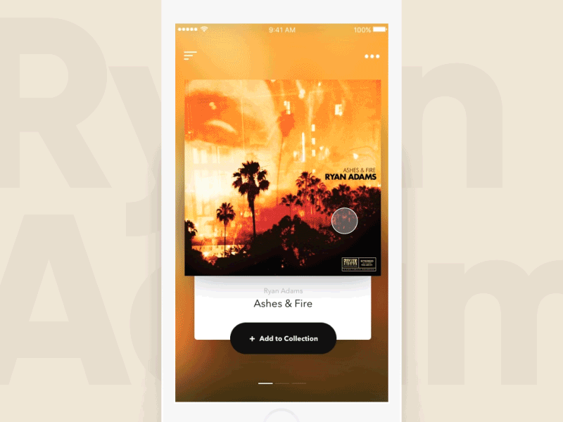 _collection animation app cards design interaction mobile music parallax principle sketch ui vinyl