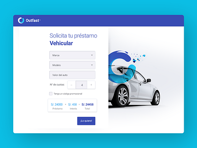 Outfast Car blue car design huancayo ui ux