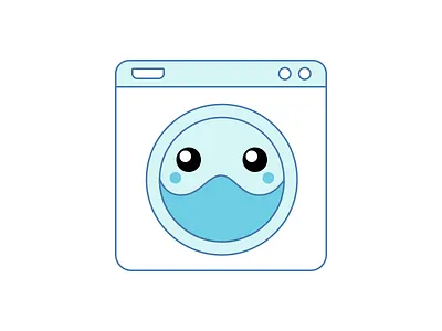 Wrinkle Logo bot brand chatbot emoji laundry logo
