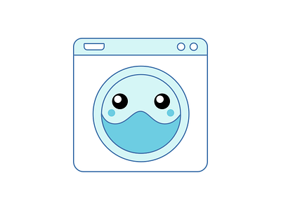 Wrinkle Logo bot brand chatbot emoji laundry logo