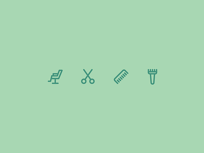 Outline icons Day 26 - Hair salon 24px barber chair comb hair icon illustrator outline salon scissors shaving machine vector