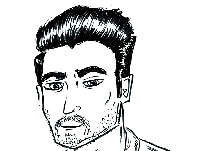 A Unique Place in the Universe Illustration black brush chicano illustration ink mexican portrait universe