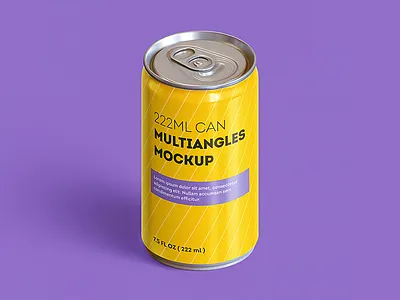Can Mock-up (222 ml) beer brand can can mock up drink label logo mock up psd soda tea template