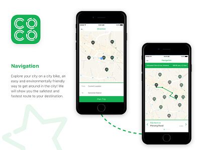 Bike Sharing App - Coco bike mobile app payment transport ui user interface ux