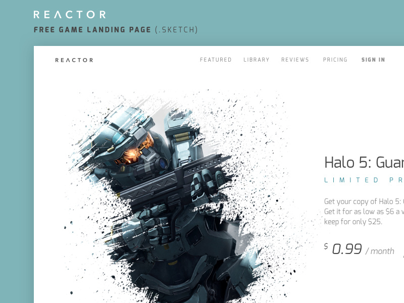 Example of Reactor - Gaming Landing Page