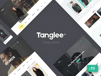 Tanglee - E-shop for sale clean clothing creativemarket designer ecommerce minimal product sale shopping theme