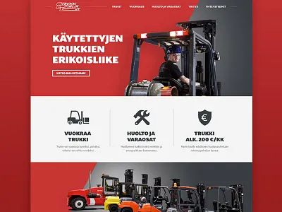 Landing page for forklift company landing page photography ui website