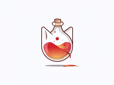 Potion Cat Blood of magma blood cat game glass illustration item loot magma poison potion vector vial