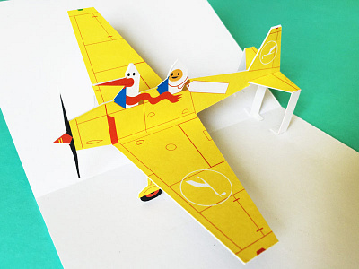 Paper Pop Up Airplane Card airplane creative direct mail design direct mail gift illustration paper engineering papercraft popup popup card