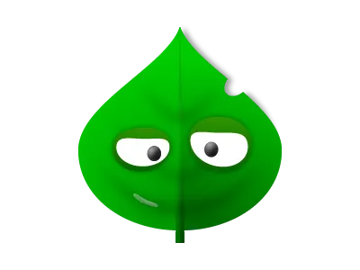 Mr Green bigeye cartoon character color design emotion green leaf toon vector