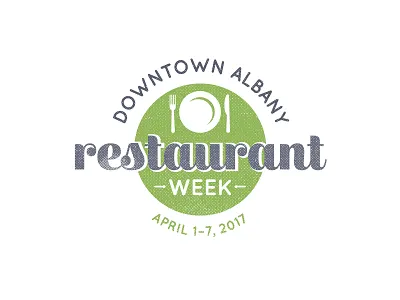 Retro Restaurant Week Logo brand halftone dot identity logo retro texture