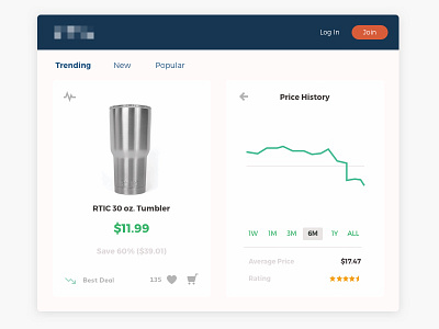 Price Tracker mobile first product product design stock trend ui ui design ux