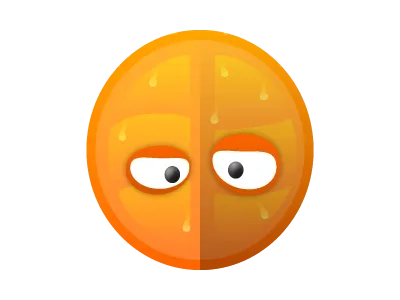 Mr Orange bigeye cartoon color emotion orange tangarine toon vector character design