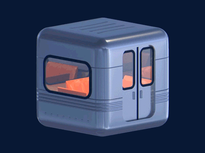 Minimal Subway Cabin 3d doors minimal subway