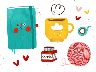 Stickers 03 charcoal coffee ecoline hand drawn ink journal pastel planner stickers washi tape yarn