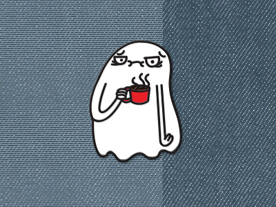 Dead Tired coffee ghost pin tired