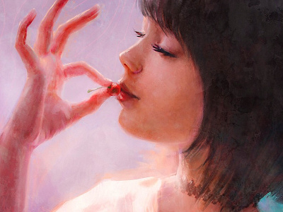 Cherry Love cherry illustration original painterly pastel photoshop portrait
