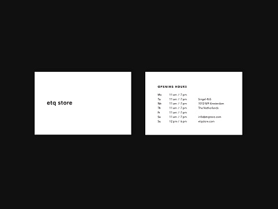 Business cards for etq store black business cards font identity logo print store white