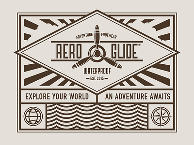 Aeroglide Inbox Card airplane branding identity illustration logo nautical typography